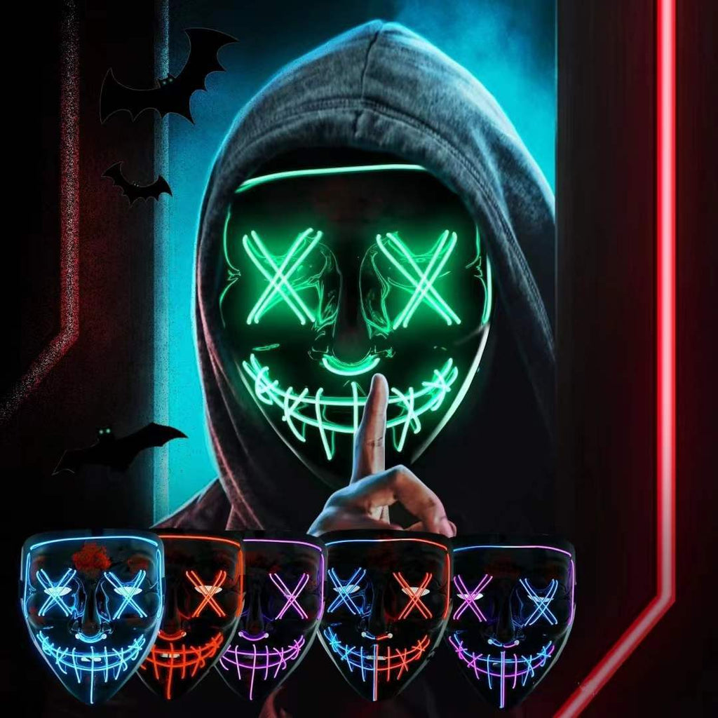 LED Glow V-Shaped Halloween Mask