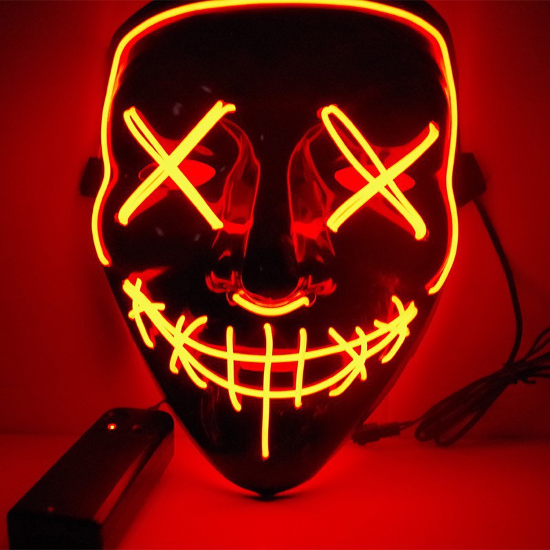 LED Glow V-Shaped Halloween Mask